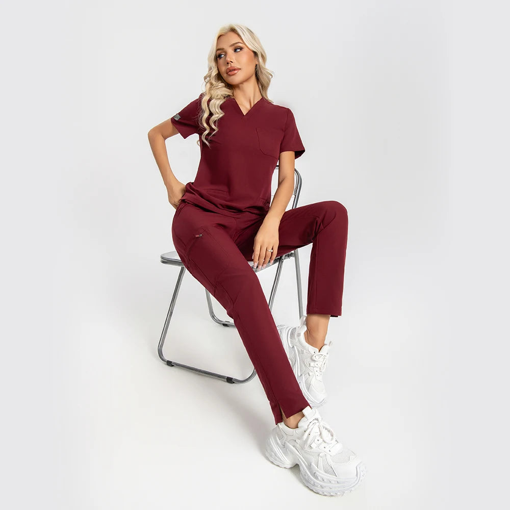 KUNGFU SCRUBS Ensemble médical femme anti-froissement doux antibactérien
