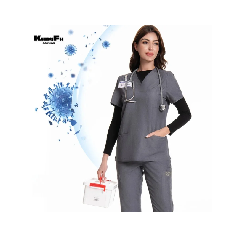 KUNGFU SCRUBS Ensemble médical femme col en V ajusté