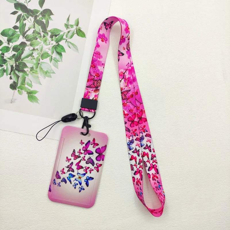 Porte-badge papillon avec cordon