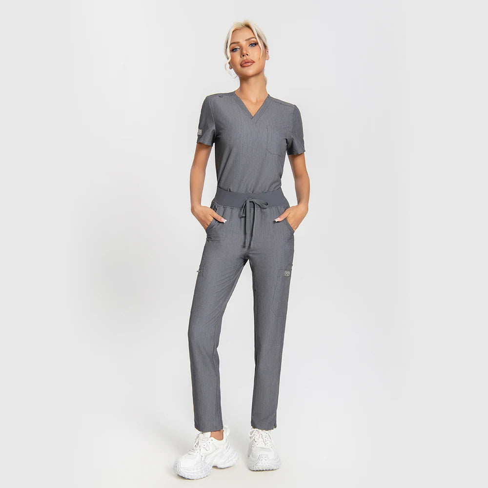 KUNGFU SCRUBS Ensemble médical femme col en V ajusté