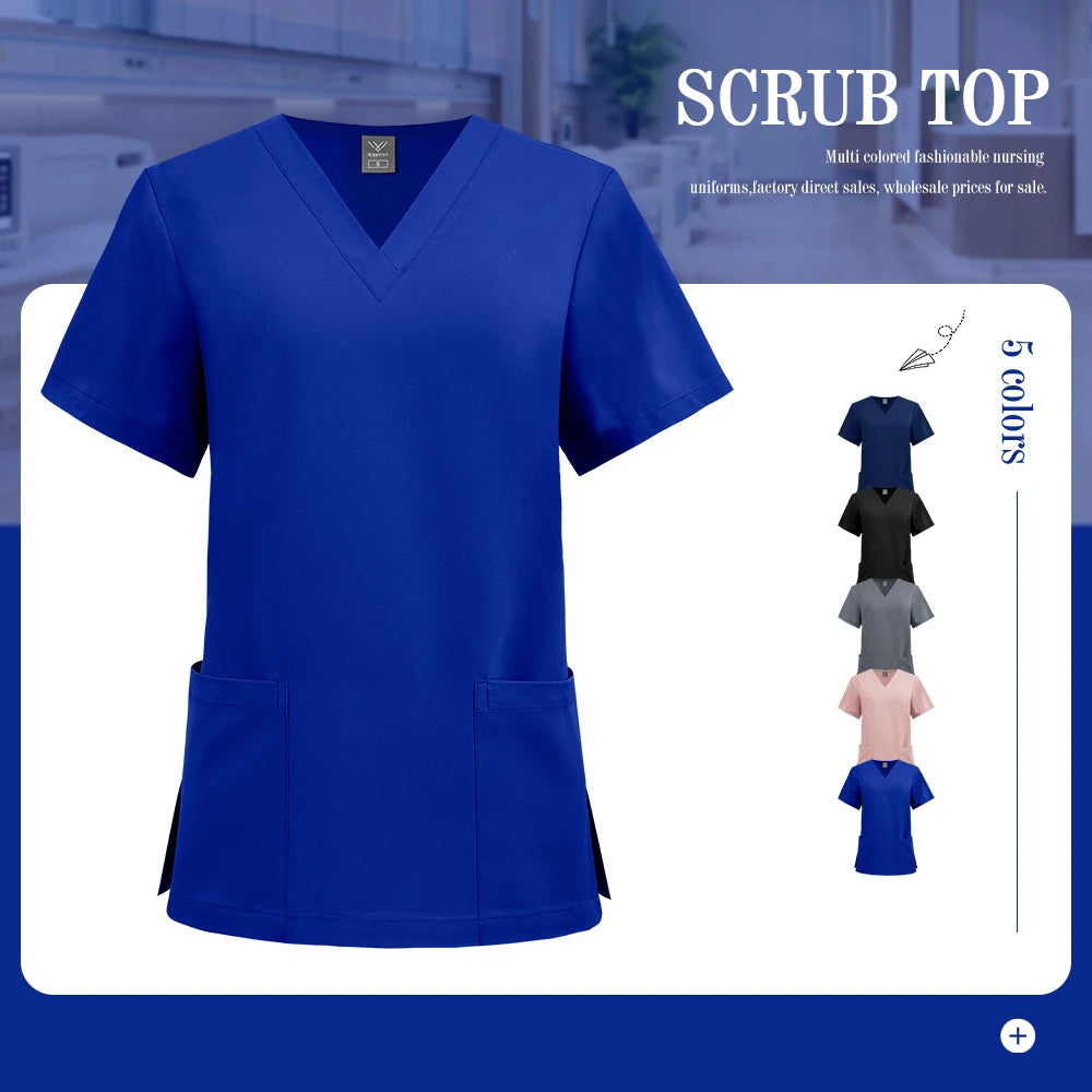 Haut Médical Unisexe Col V - Manches Courtes (5 Couleurs)