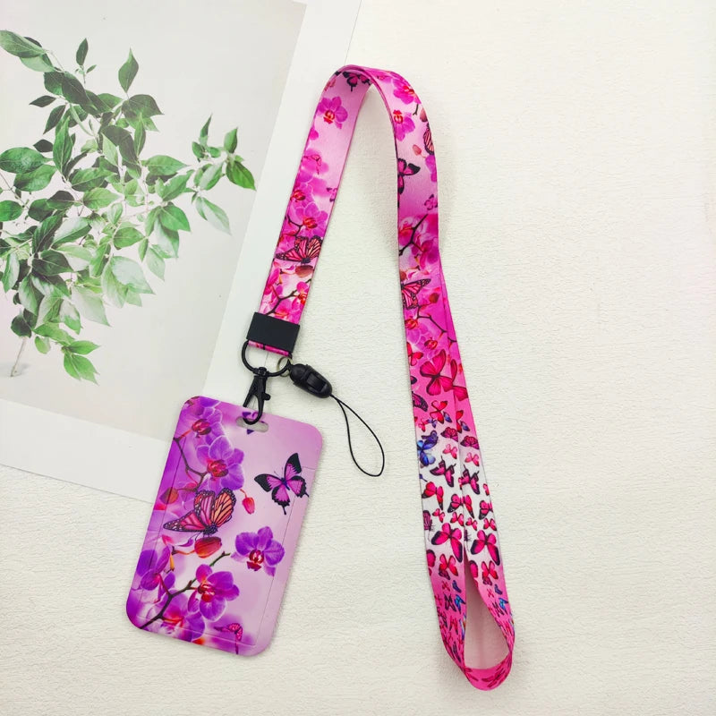 Porte-badge papillon avec cordon