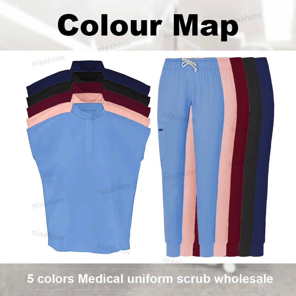 Ensemble Médical Unisexe - Haut Col V et Pantalon (5 Couleurs)