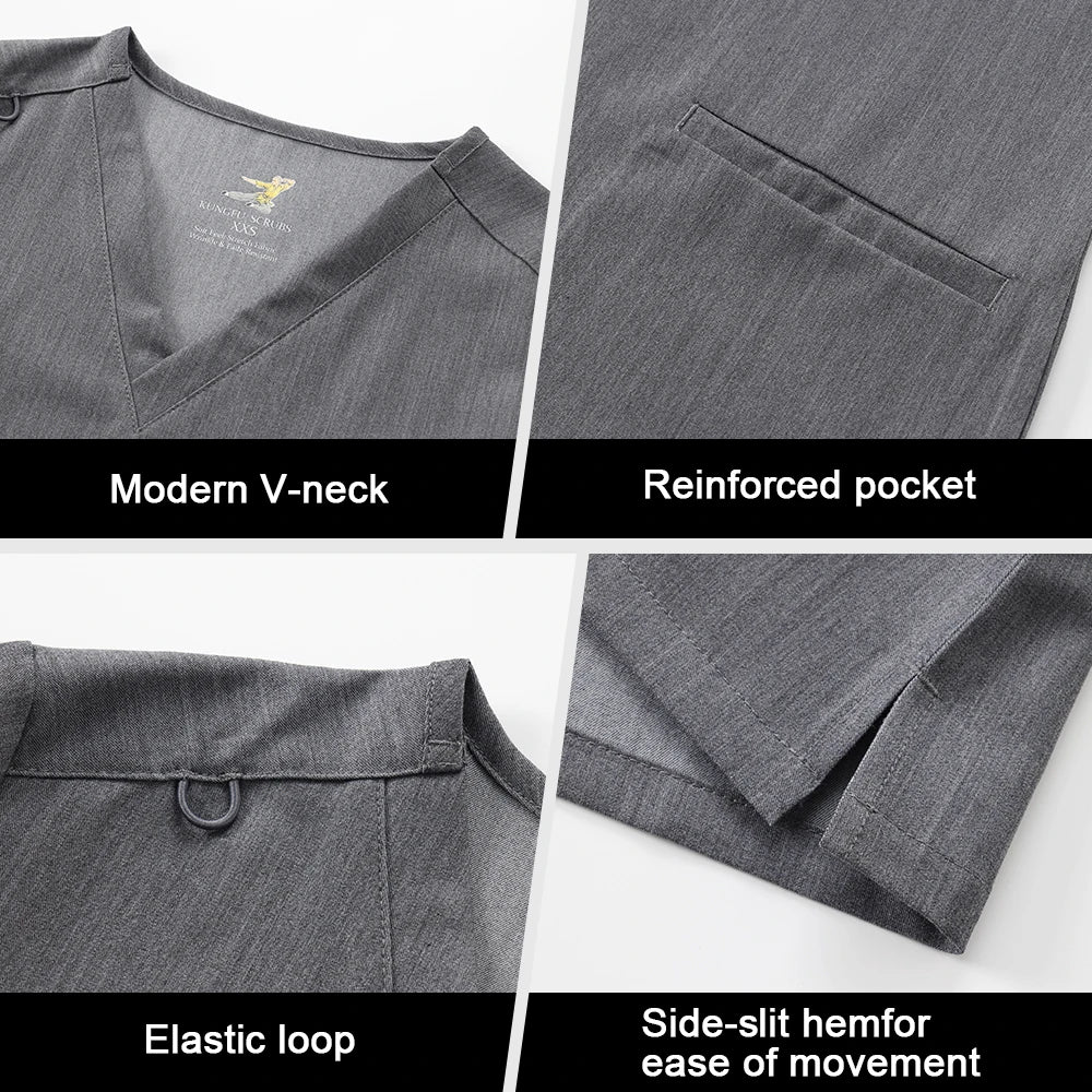 KUNGFU SCRUBS Ensemble médical femme col en V ajusté