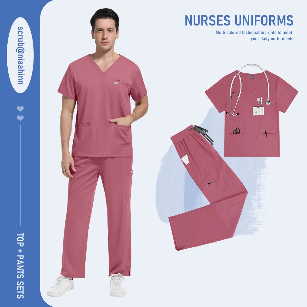 Ensemble Médical Col en V (8 Couleurs)