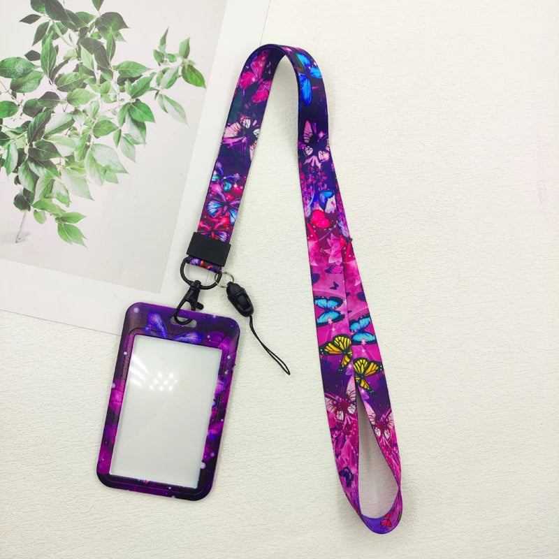 Porte-badge papillon avec cordon