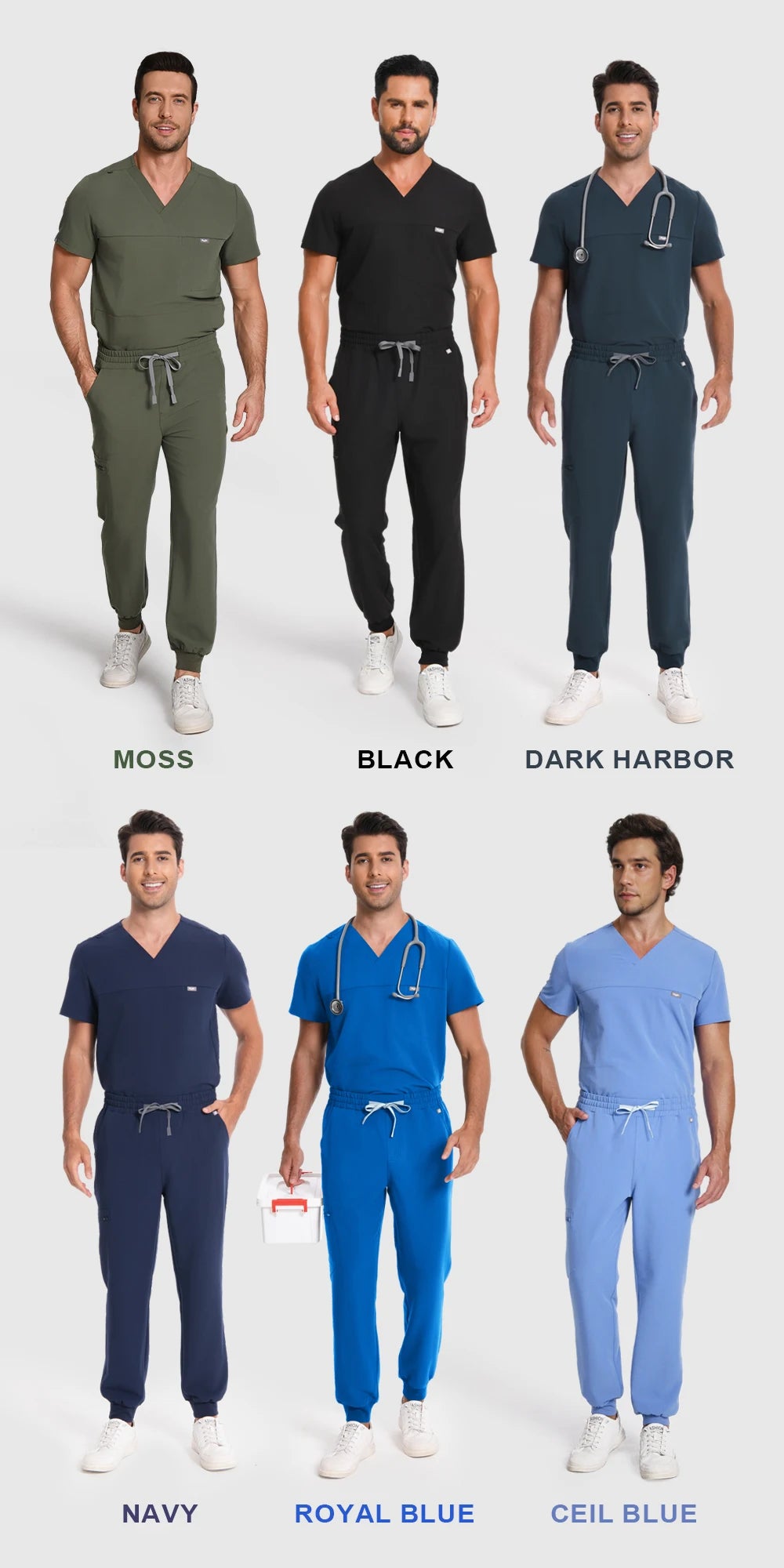 KUNGFU SCRUBS Ensemble médical homme antibactérien