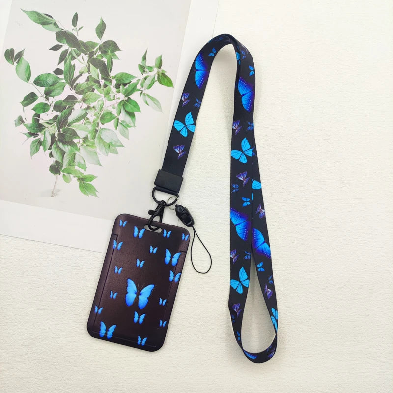 Porte-badge papillon avec cordon