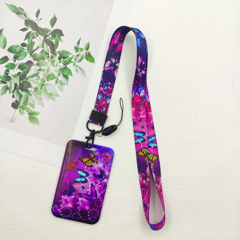 Porte-badge papillon avec cordon
