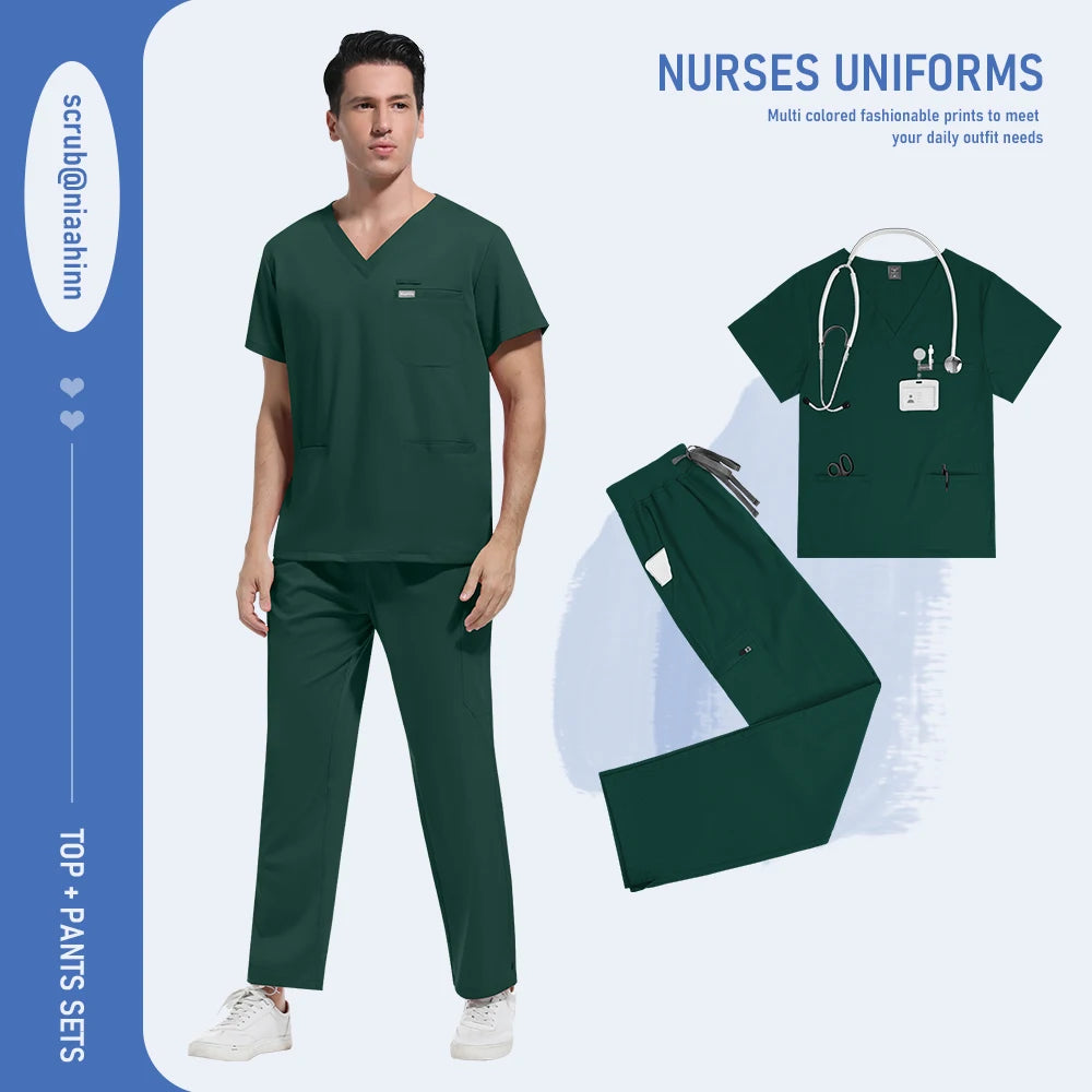 Ensemble Médical Col en V (8 Couleurs)