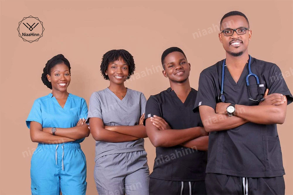 Ensemble de Scrubs Médicaux Femme – Haut Manches Courtes & Pantalon