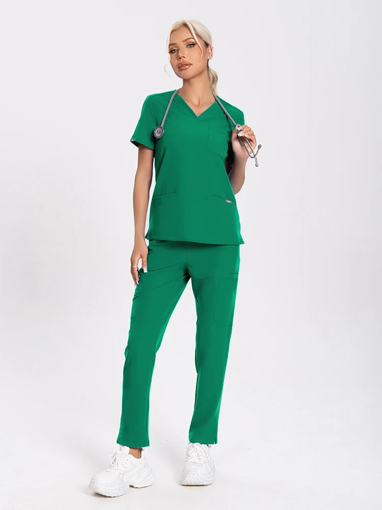 Ensemble Médical Antibactérien Vert - 2 Pièces (Haut et Pantalon)