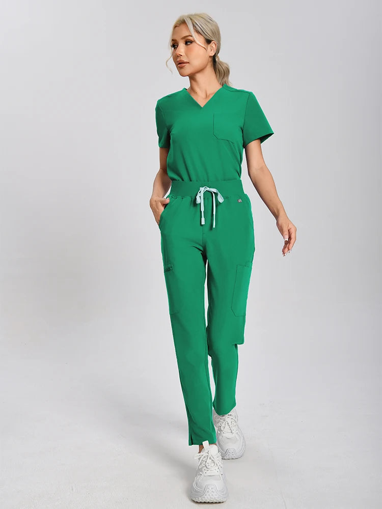 Ensemble Médical Antibactérien Vert - 2 Pièces (Haut et Pantalon)