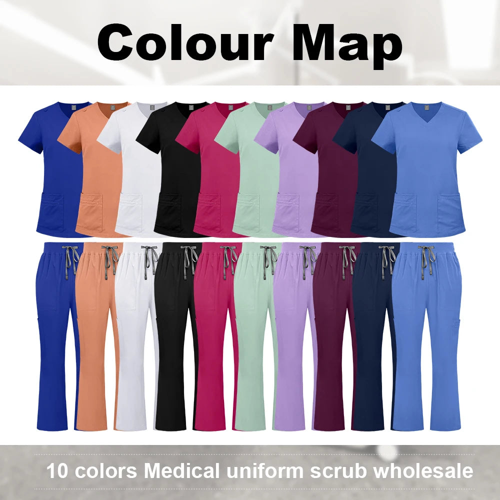 Ensemble Médical Col en V (10 Couleurs)