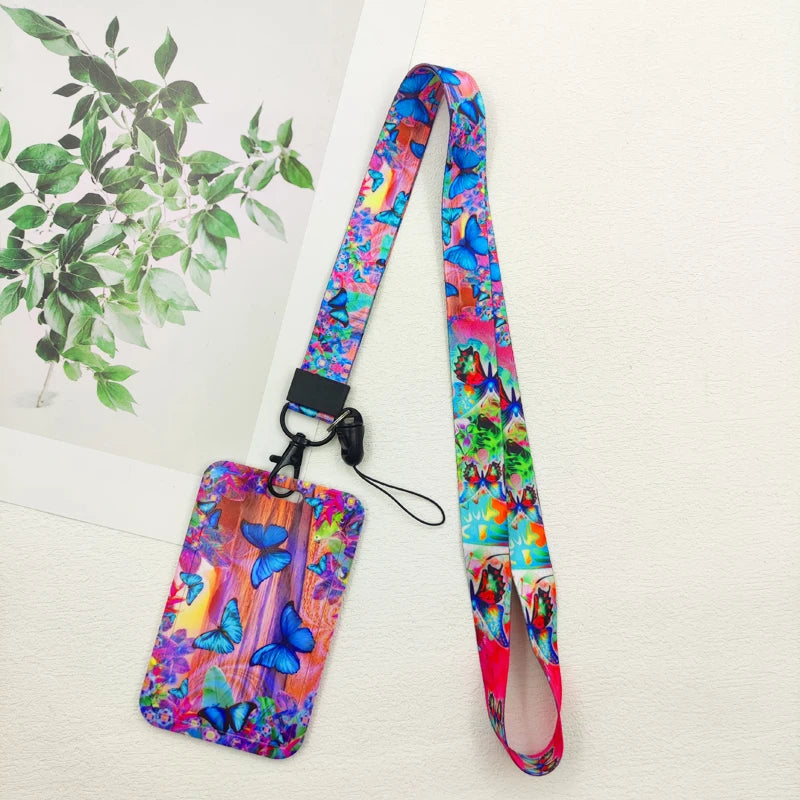 Porte-badge papillon avec cordon