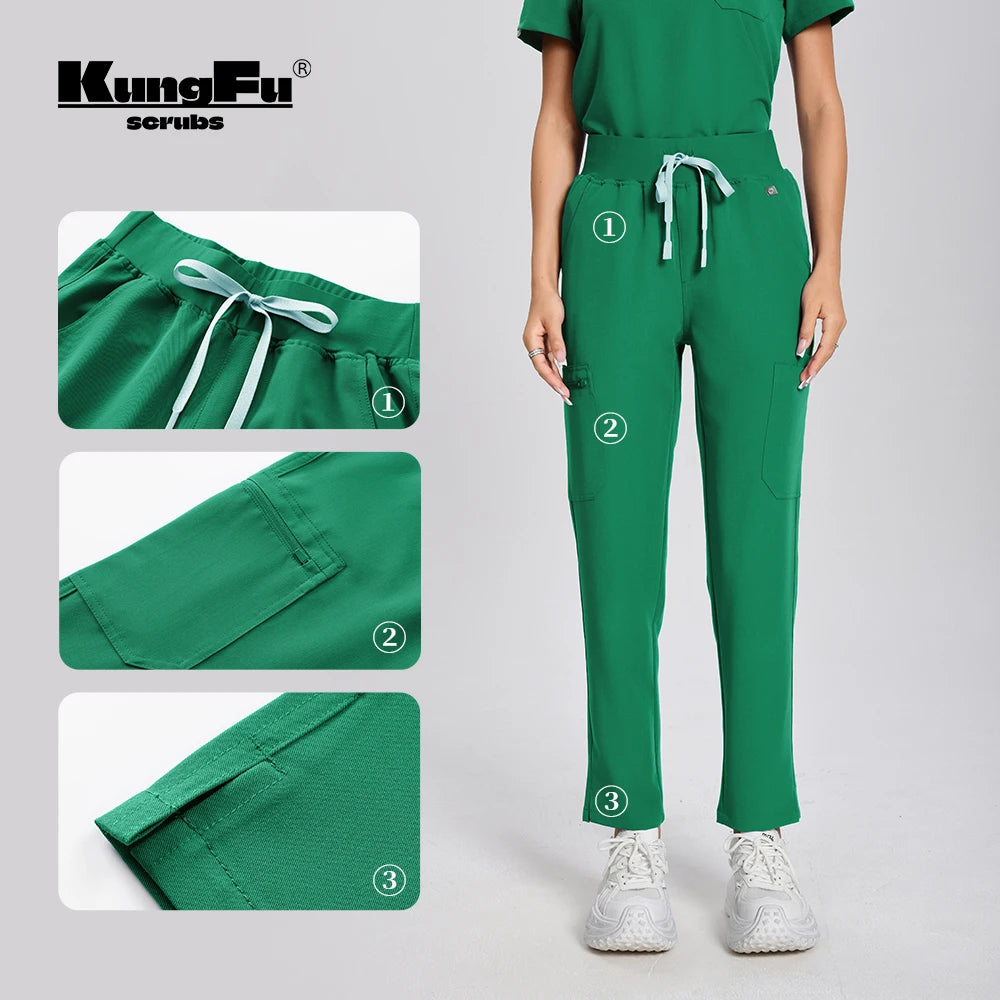 Ensemble Médical Antibactérien Vert - 2 Pièces (Haut et Pantalon)