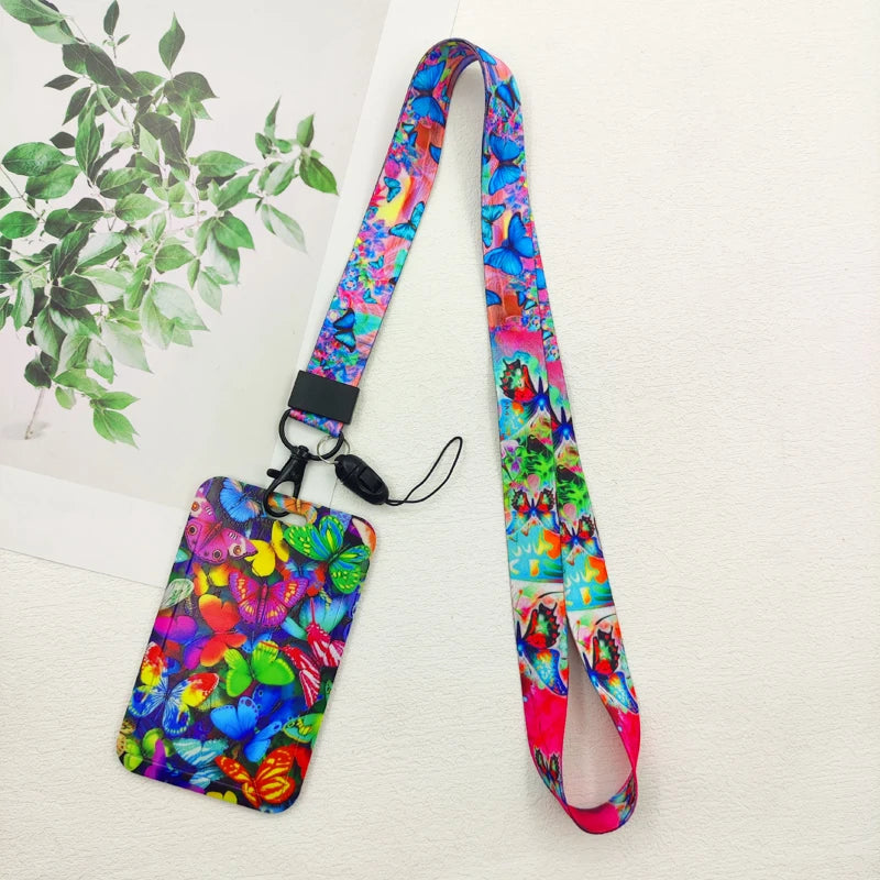 Porte-badge papillon avec cordon