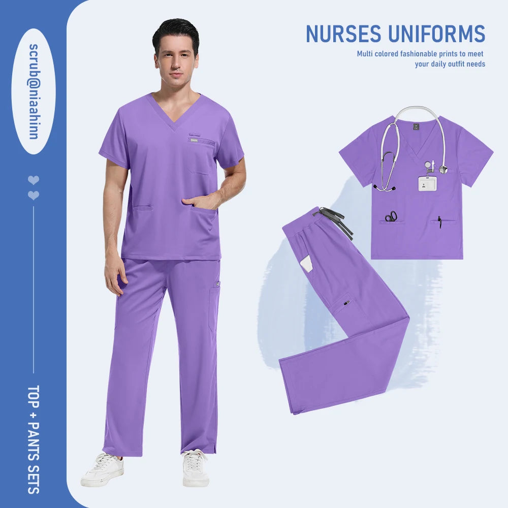 Ensemble Médical Col en V (8 Couleurs)