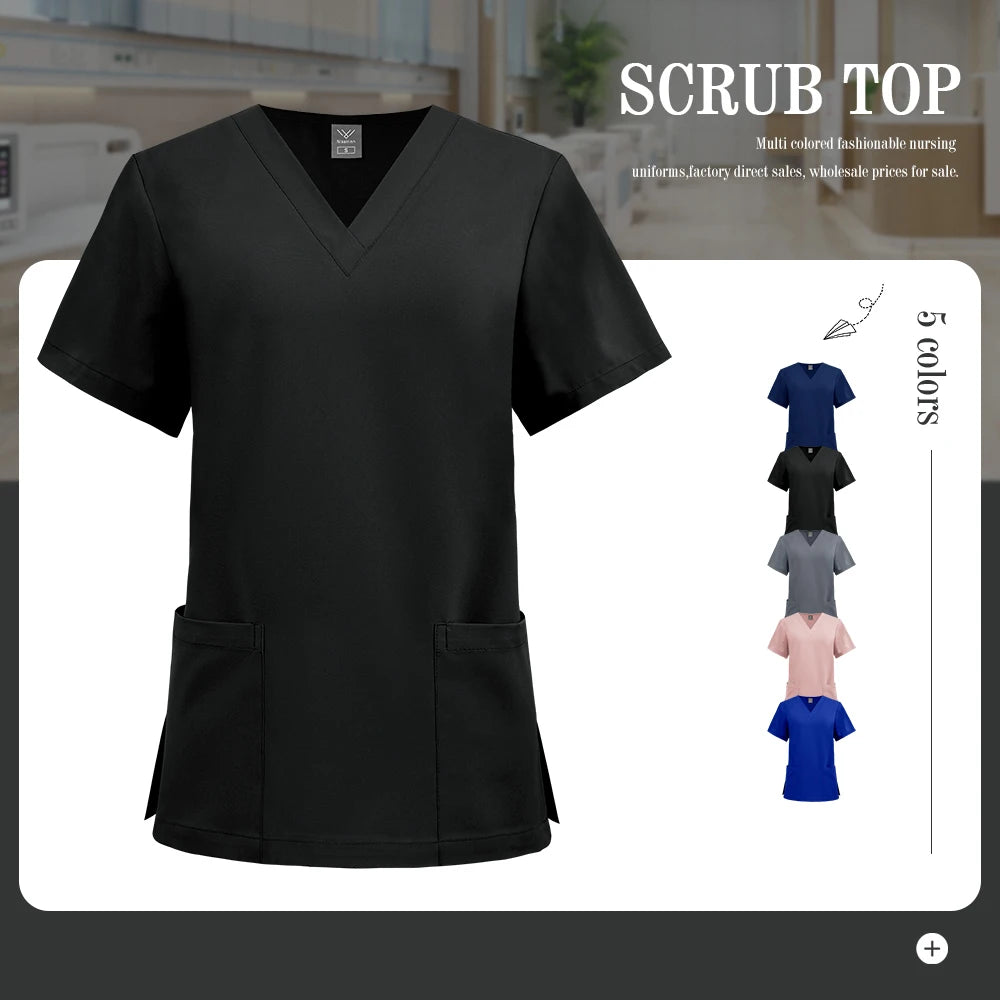 Haut Médical Unisexe Col V - Manches Courtes (5 Couleurs)