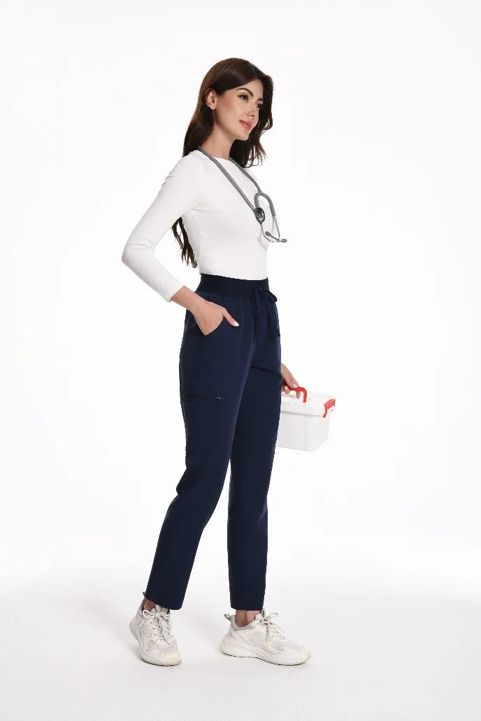 KUNGFU SCRUBS Sous-vêtement médical sans couture col rond manches longues femme