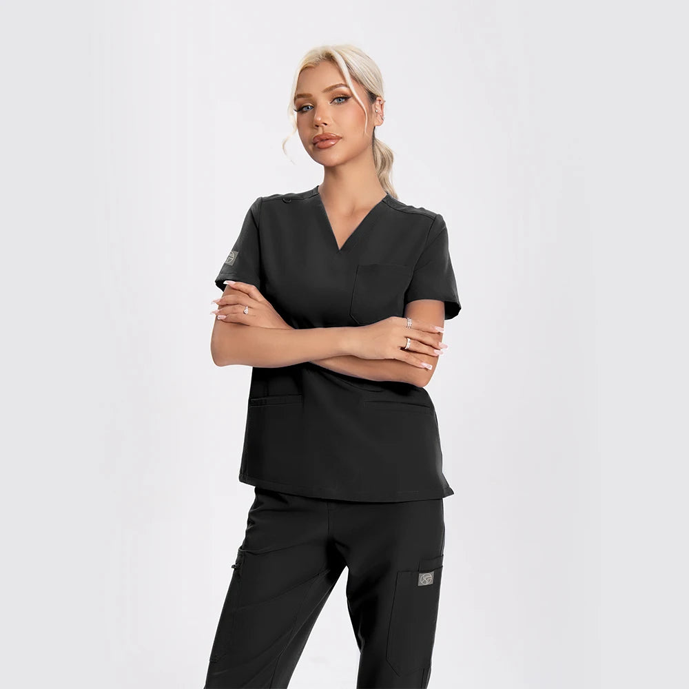 KUNGFU SCRUBS Ensemble médical femme antibactérien noir