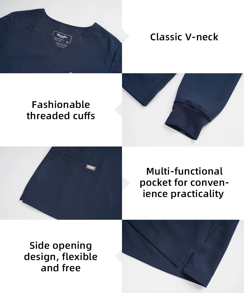 KUNGFU SCRUBS Ensemble médical femme manches longues antibactérien