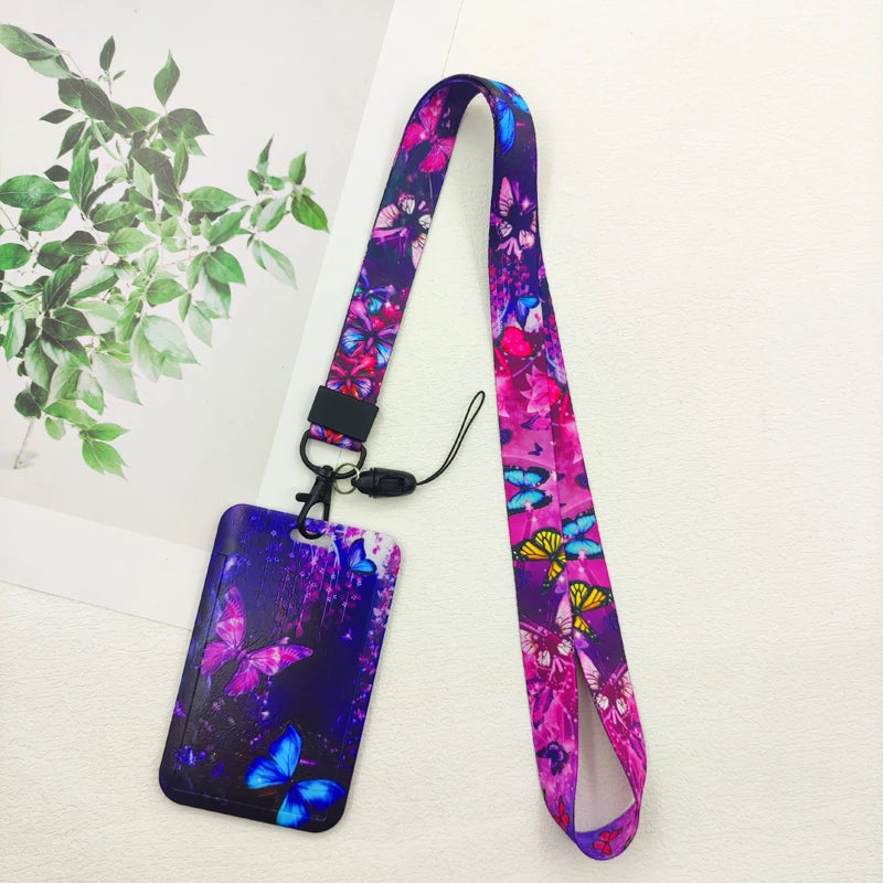 Porte-badge papillon avec cordon