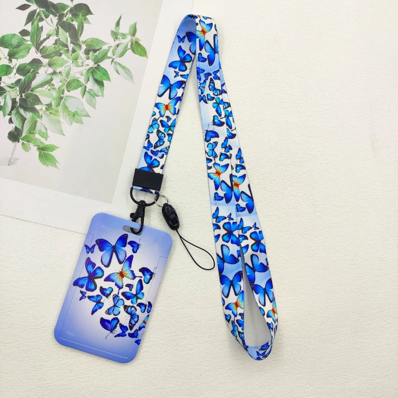 Porte-badge papillon avec cordon