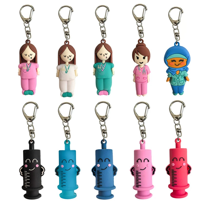 Ouvre-ampoule en forme de seringue avec porte-clés