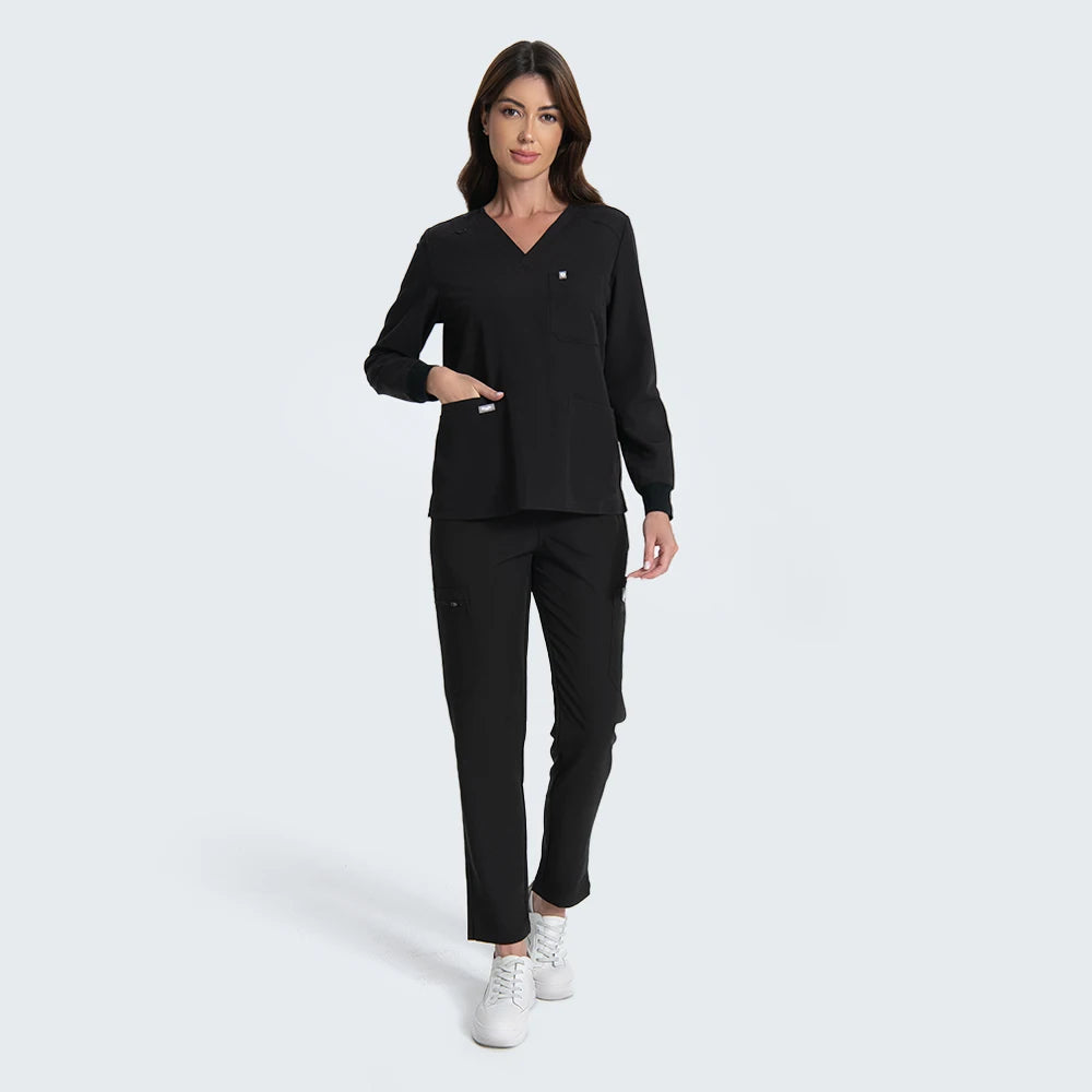 KUNGFU SCRUBS Ensemble médical femme manches longues antibactérien