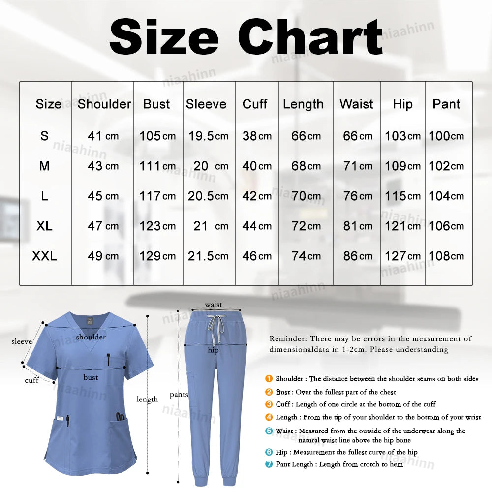 Ensemble de Scrubs Médicaux Femme – Haut Manches Courtes & Pantalon