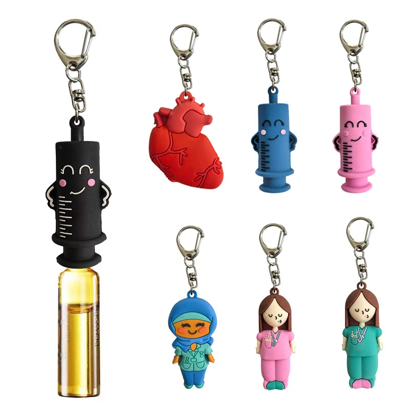Ouvre-ampoule en forme de seringue avec porte-clés