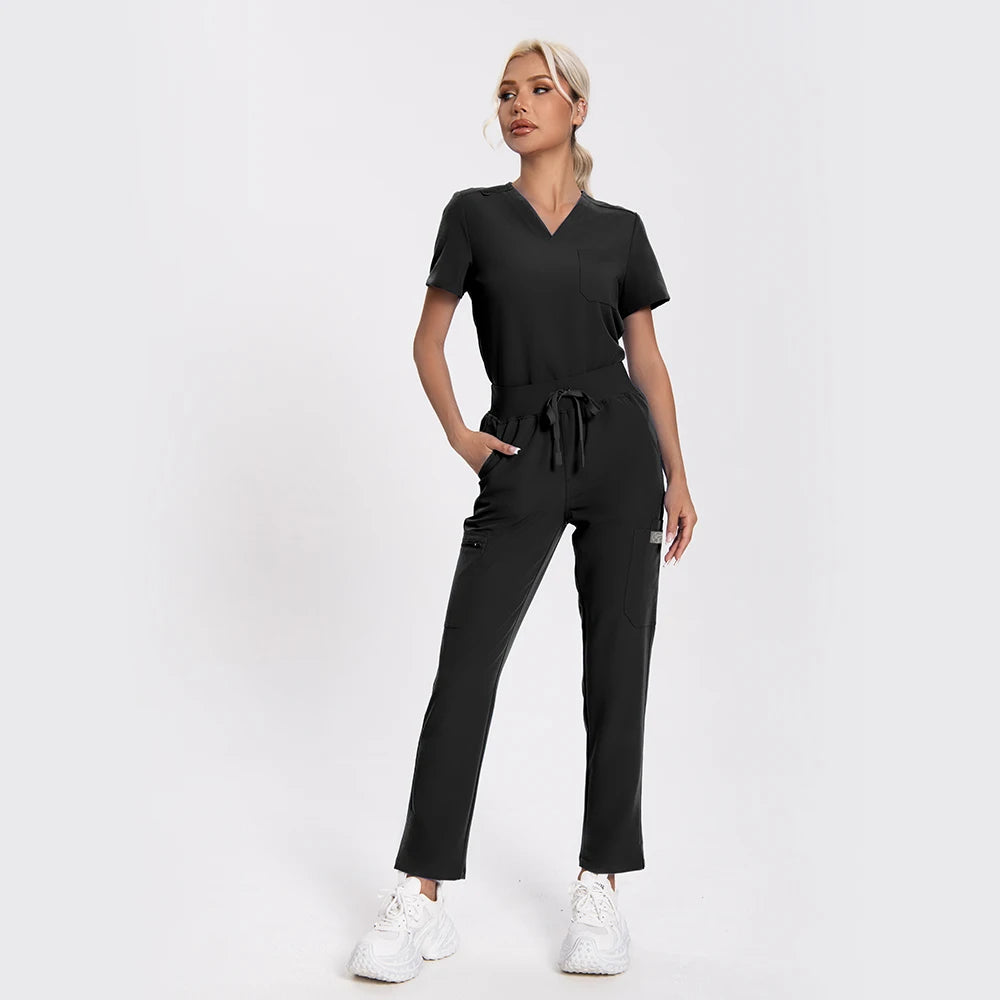 KUNGFU SCRUBS Ensemble médical femme antibactérien noir