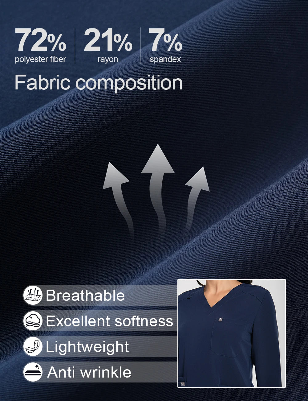 KUNGFU SCRUBS Ensemble médical femme manches longues antibactérien