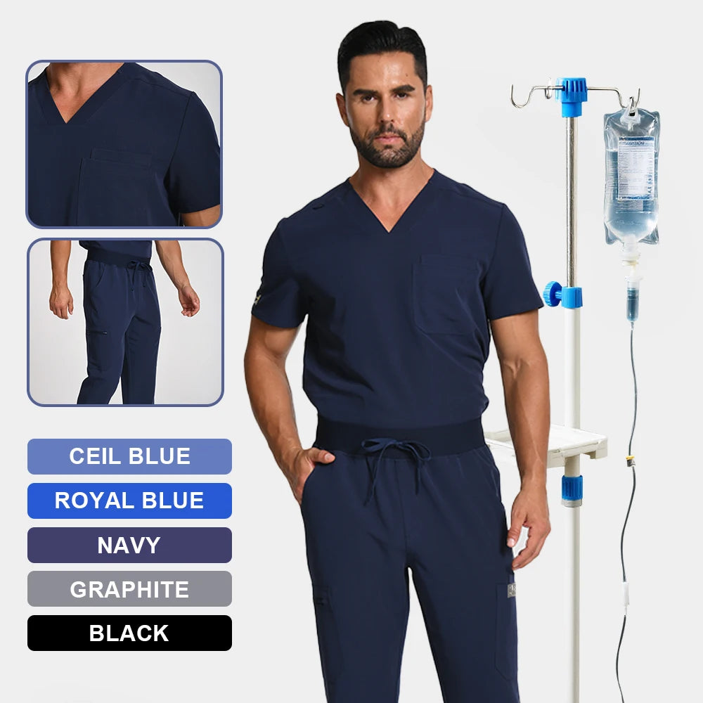 KUNGFU SCRUBS Ensemble médical homme anti-froissement style jogger
