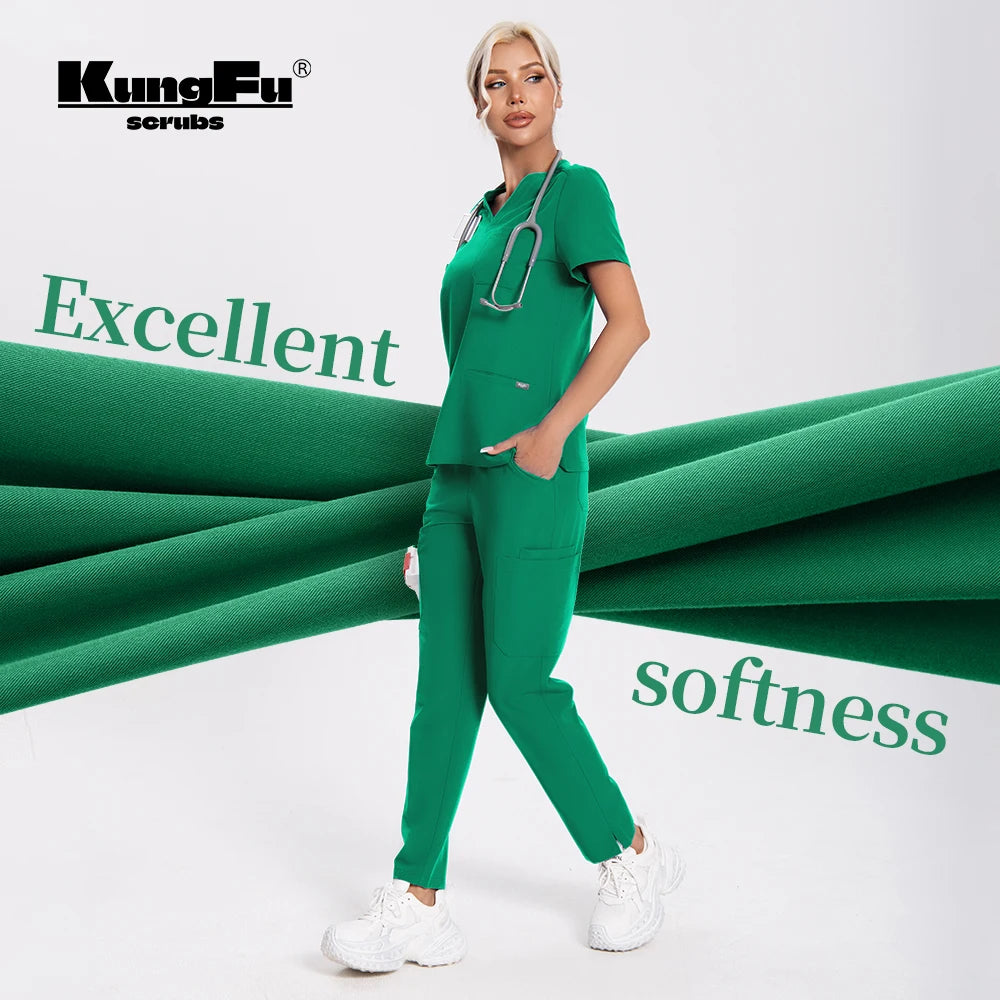 Ensemble Médical Antibactérien Vert - 2 Pièces (Haut et Pantalon)