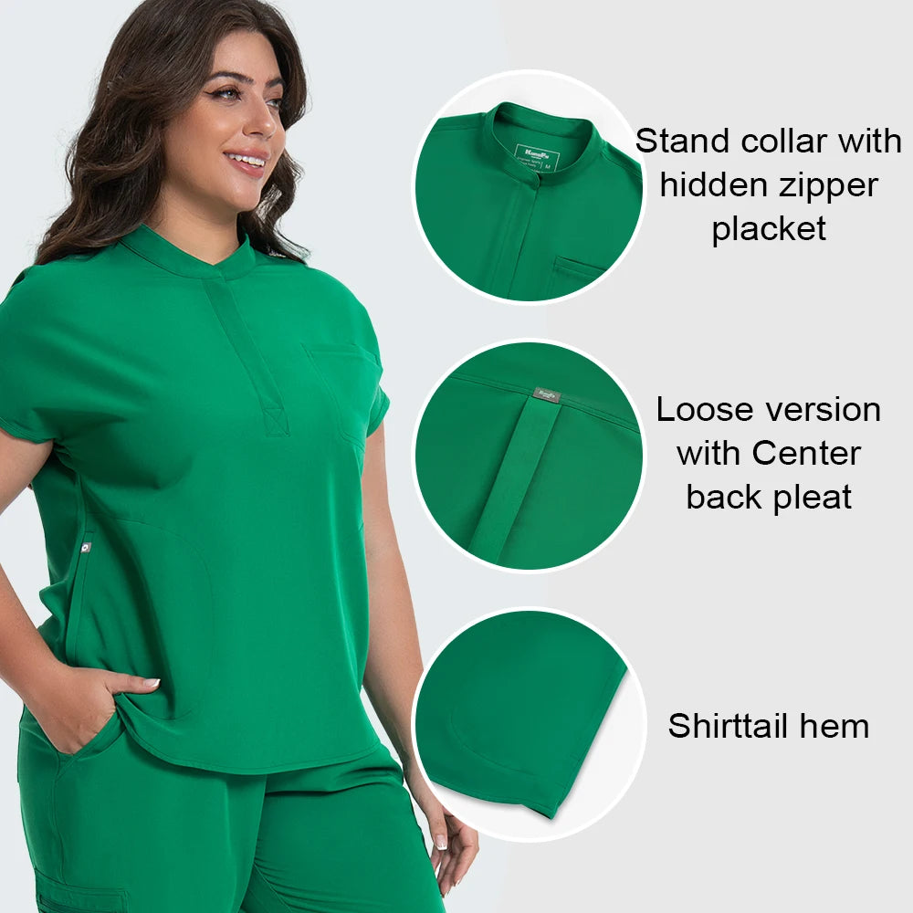 Ensemble Médical Antibactérien Vert - 2 Pièces (Haut et Pantalon)