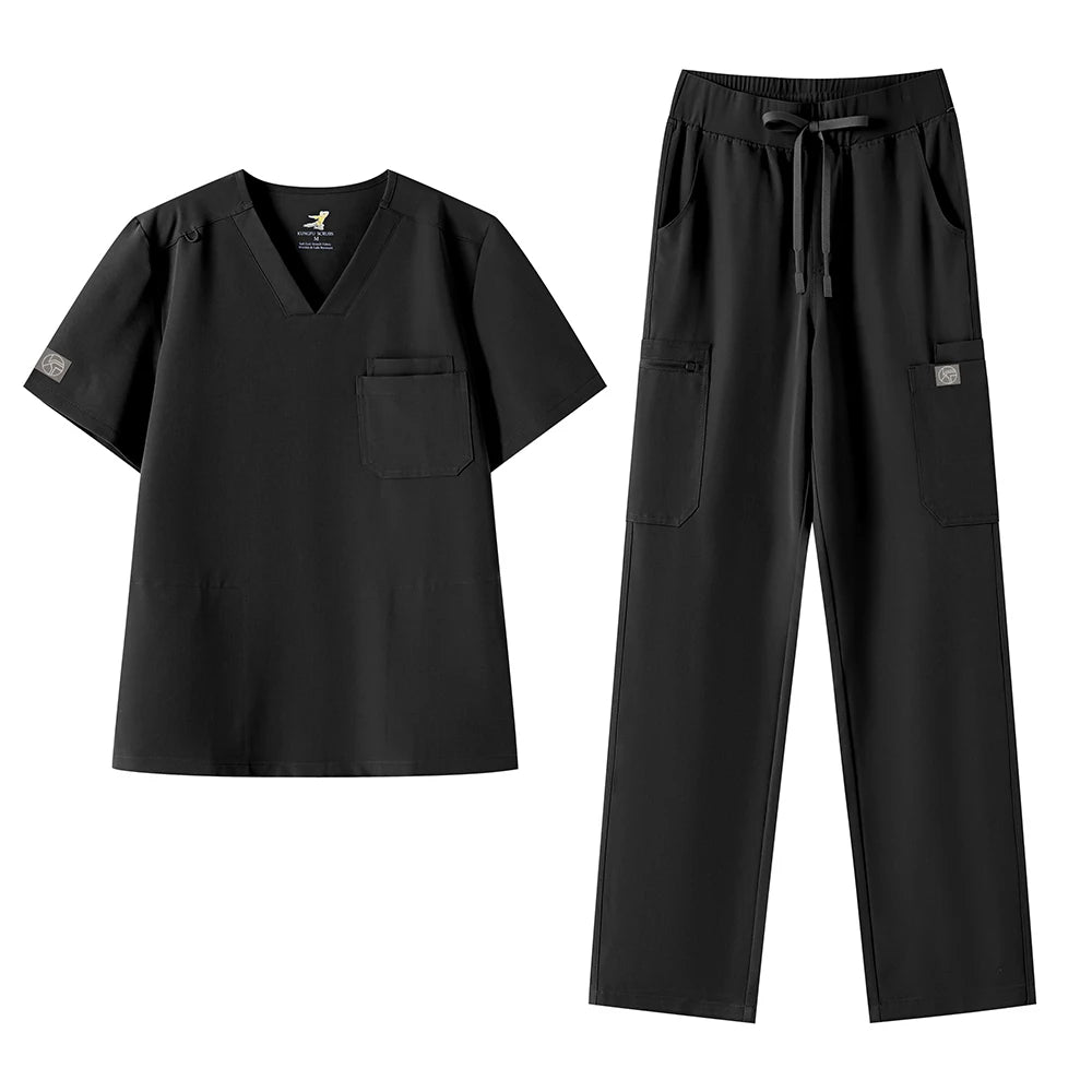 KUNGFU SCRUBS Ensemble médical homme anti-froissement style jogger