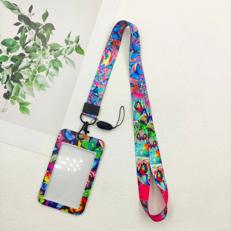 Porte-badge papillon avec cordon