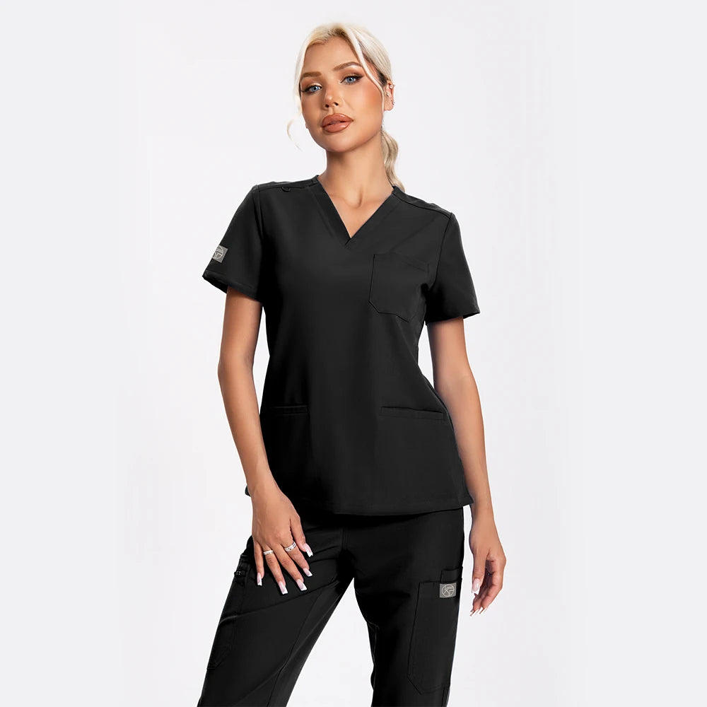 KUNGFU SCRUBS Ensemble médical femme antibactérien noir