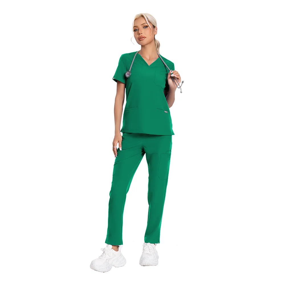 Ensemble Médical Antibactérien Vert - 2 Pièces (Haut et Pantalon)