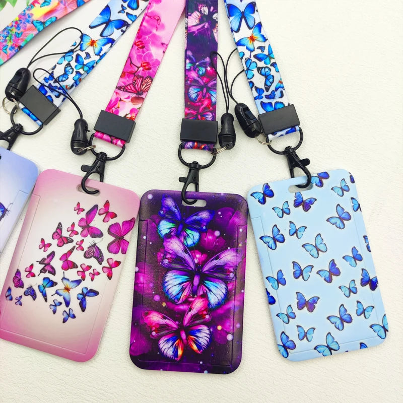 Porte-badge papillon avec cordon