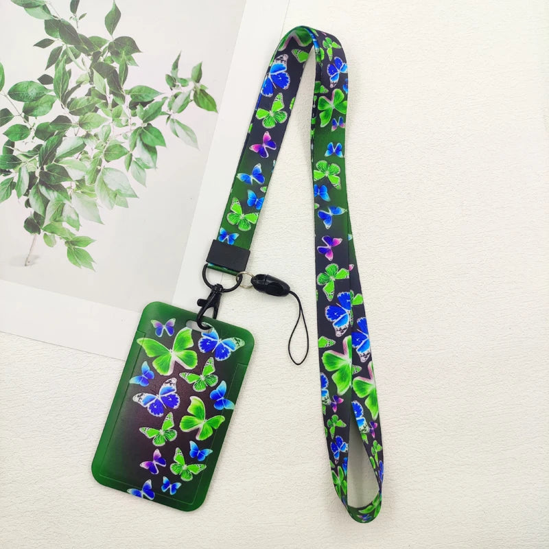 Porte-badge papillon avec cordon