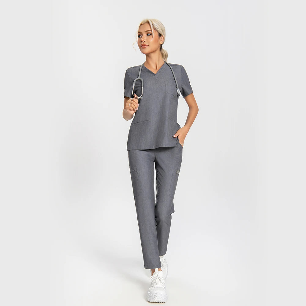 KUNGFU SCRUBS Ensemble médical femme col en V ajusté