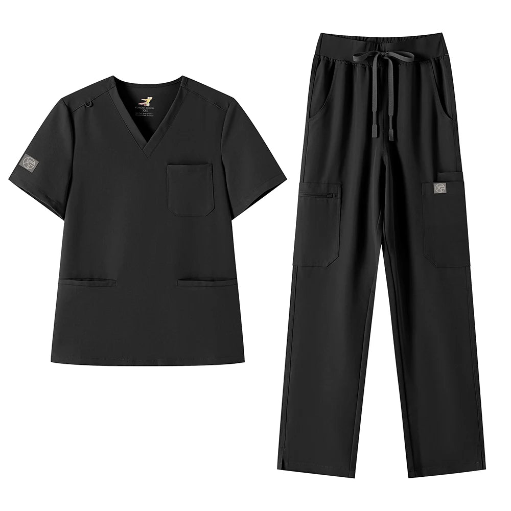 KUNGFU SCRUBS Ensemble médical femme antibactérien noir