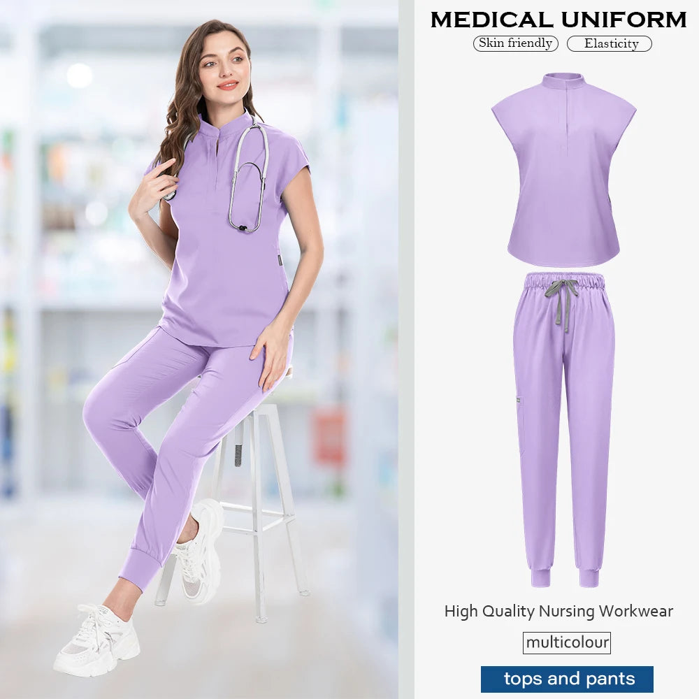 Ensemble Médical Femme - Haut et Pantalon Jogger (16 Couleurs)