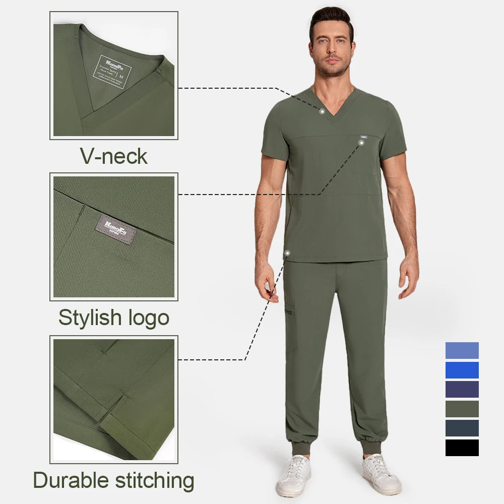 KUNGFU SCRUBS Ensemble médical homme antibactérien