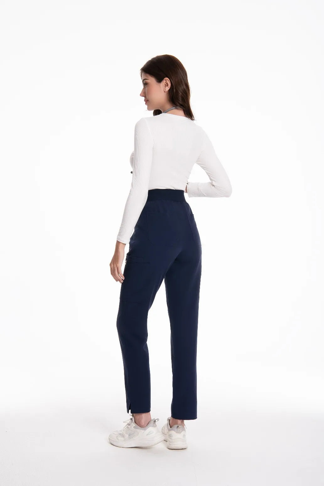 KUNGFU SCRUBS Sous-vêtement médical sans couture col rond manches longues femme