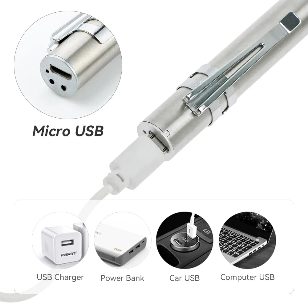 Lampe Stylo Médicale LED Rechargeable USB
