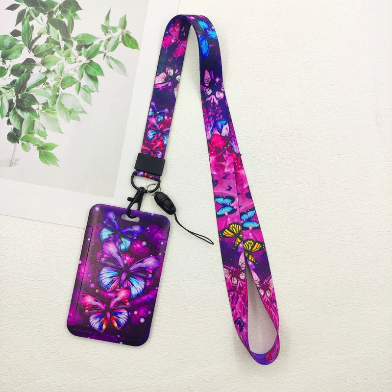 Porte-badge papillon avec cordon